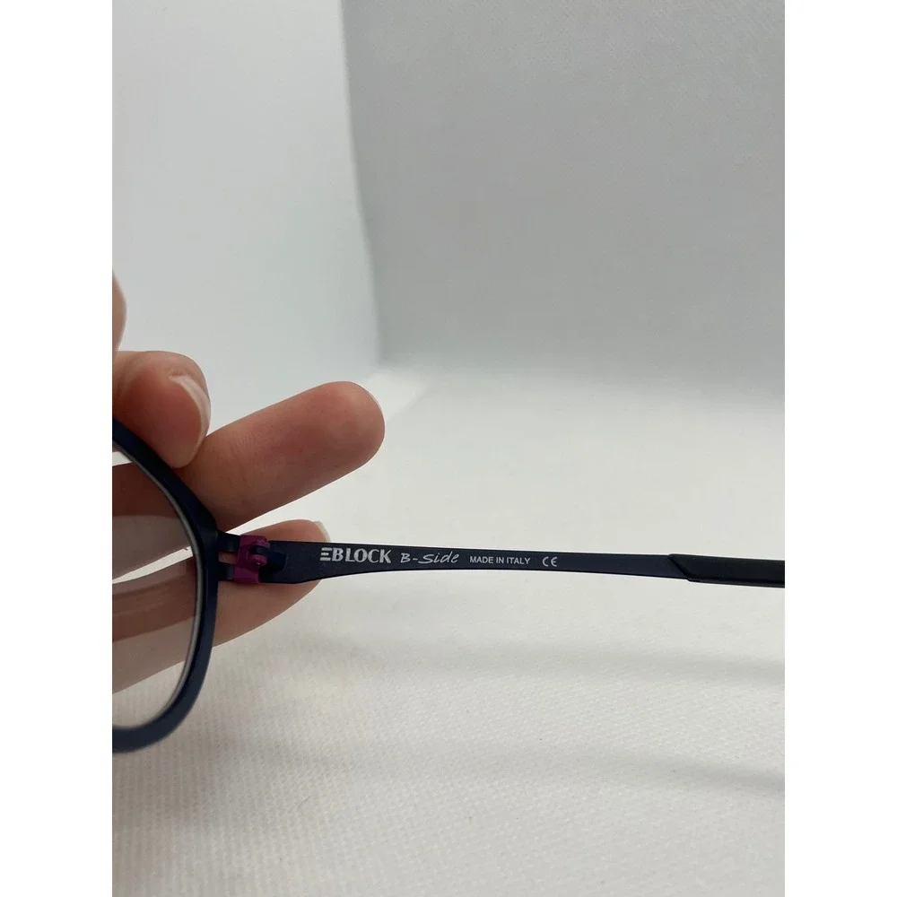 Block B-Slide Eyeglasses Frames Cat Eye Italy Designer Purple Black 51-17‎